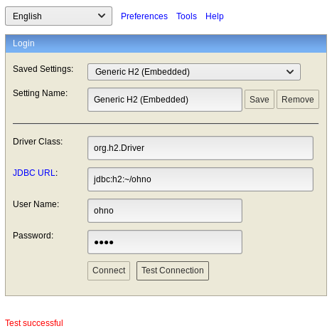 Testing H2 with New Database